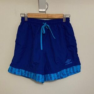 Vintage Men’s Umbro Soccer Shorts, Size Small, 80’s 90s, Blue Turquoise